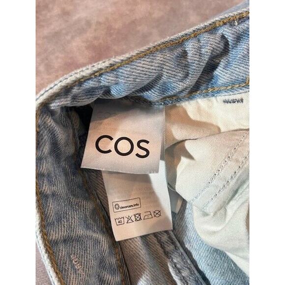 COS Womens Wide Leg Jeans Baggy Y2K Hipster High Rise Faded Light Wash Size 24 - Picture 3 of 7